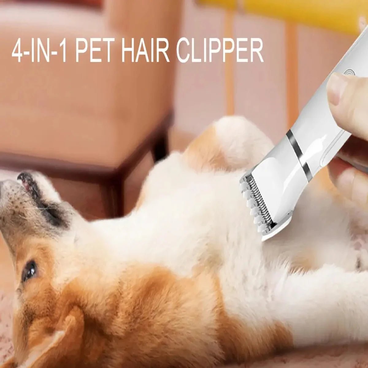 4-In-1 Pet Grooming Set – Rechargeable Low-Noise Clippers with 4 Blades