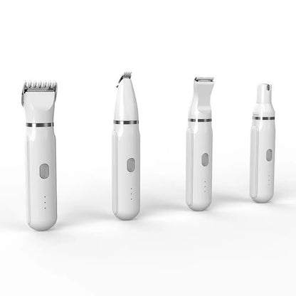 4-In-1 Pet Grooming Set – Rechargeable Low-Noise Clippers with 4 Blades