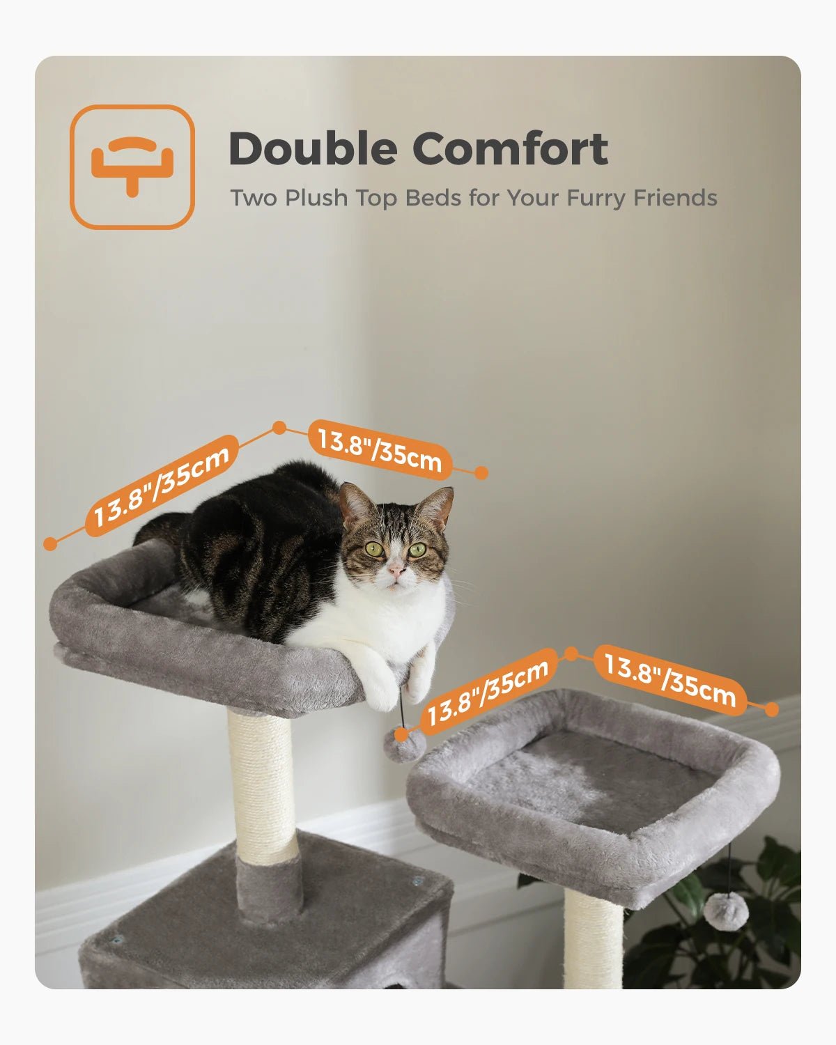 H180CM Large Cat Tree – Multi-Level Cat Tower for Active Cats