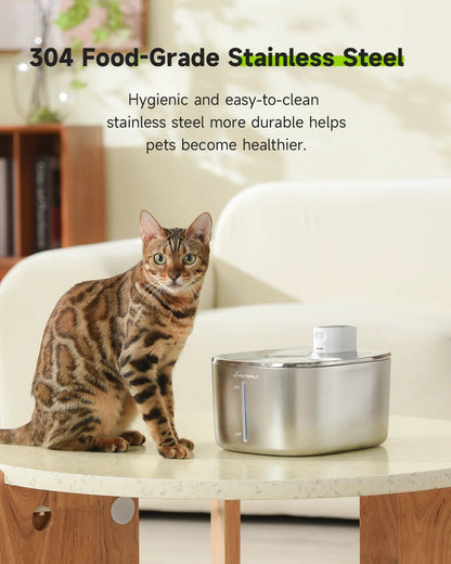 4L Wireless Cat Water Fountain with Auto Sensor Dispenser