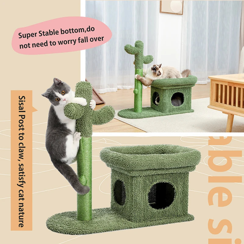 Best Cat Tree Tower Furniture with Hammock Small Cactus Mushroom