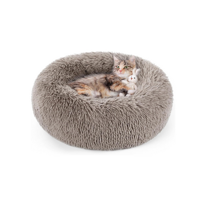 Super Soft Plush Donut Cat Bed –  Calm Sleeping Bed for All Cats