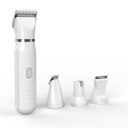 4-In-1 Pet Grooming Set – Rechargeable Low-Noise Clippers with 4 Blades